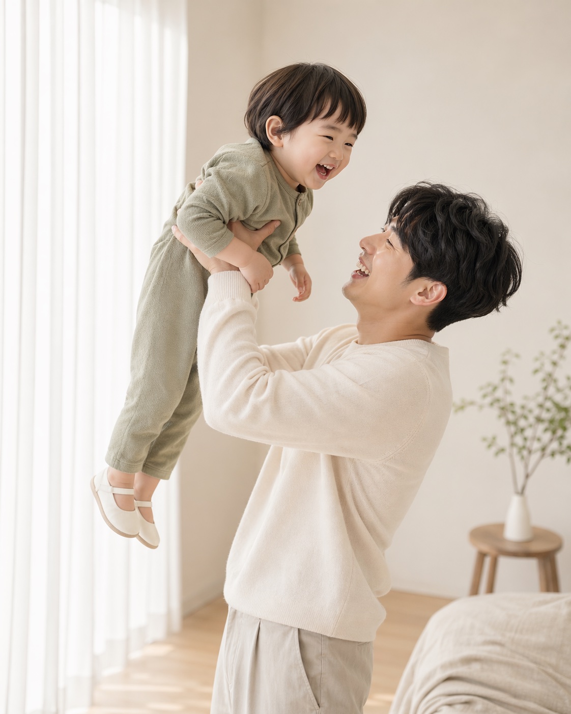 爸爸與幼兒的韓式親子棚拍
